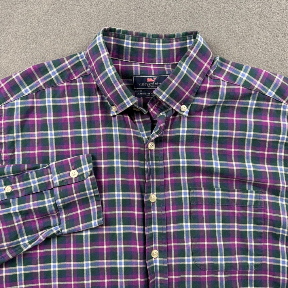 Vineyard Vines Murray Shirt Cotton Plaid Classic Fit Preppy Casual Medium
